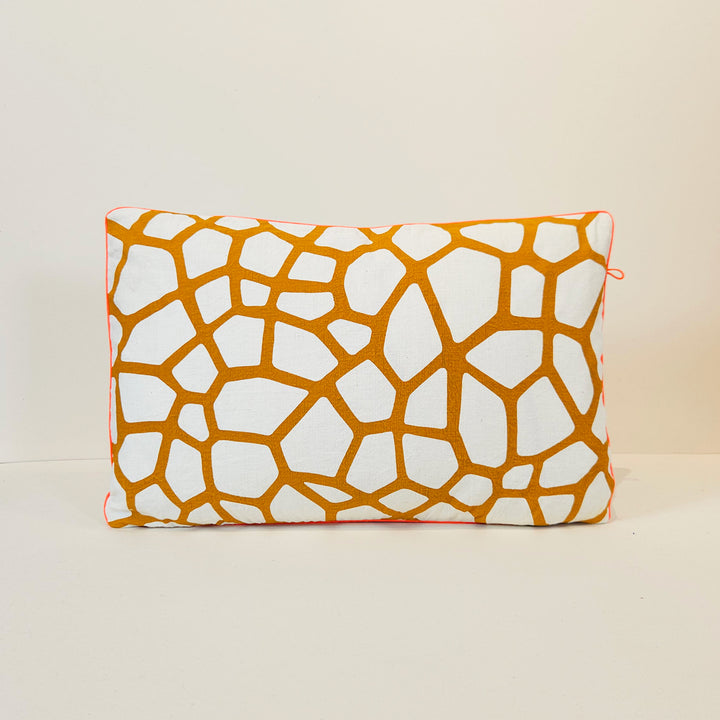 Coussin imprimé - Cinéraria - Kaki / Sol - Jaune moutarde