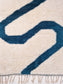 Tapis Pinceau par Ilmi - Bleu pétrole et écru